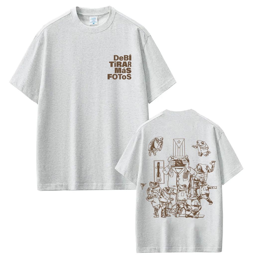 T-shirt célèbre rappeur Bad Bunny Debi Tirar Mas Fotos DTMF World Tour T-shirts tendance Unisex Hommes Vintage Hip Hop T-shirts en coton