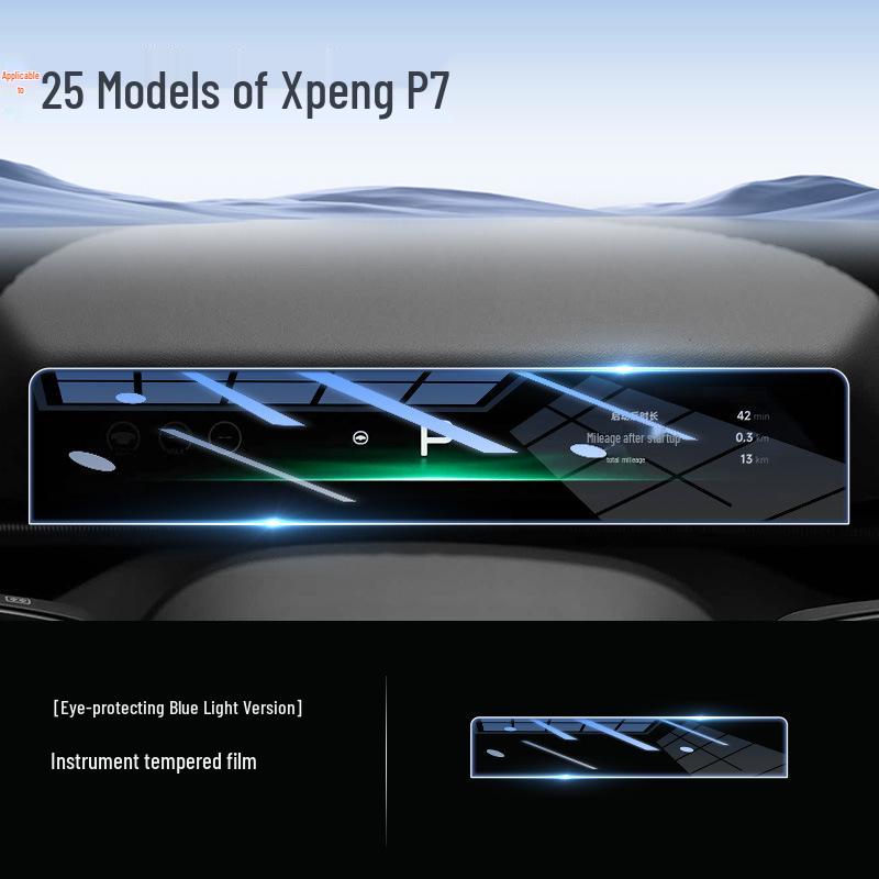 Tempered Glass Screen Protector for 25 Xiaopeng P7 Models - Central Control Navigation Film for Interior Modification
