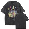 Washed Vintage Rock Band Korn Freak on A Leash Double Sided Print T Shirt Men Gothic Casual Oversized Tees Unisex Summer Tshirt