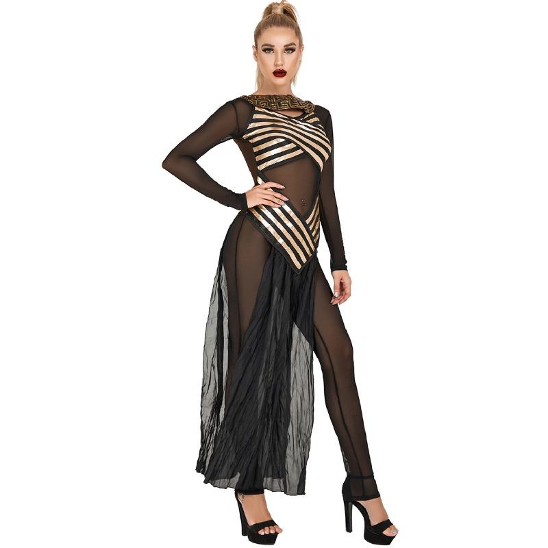 Halloween Ancient Muse Costume, Medieval Cleopatra Dress, Masquerade Ball Show