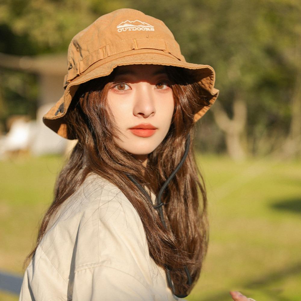 Sunscreen Jeans Fisherman Hat Adjustable Sunscreen Hat Sweet Denim Bucket Hat  Women