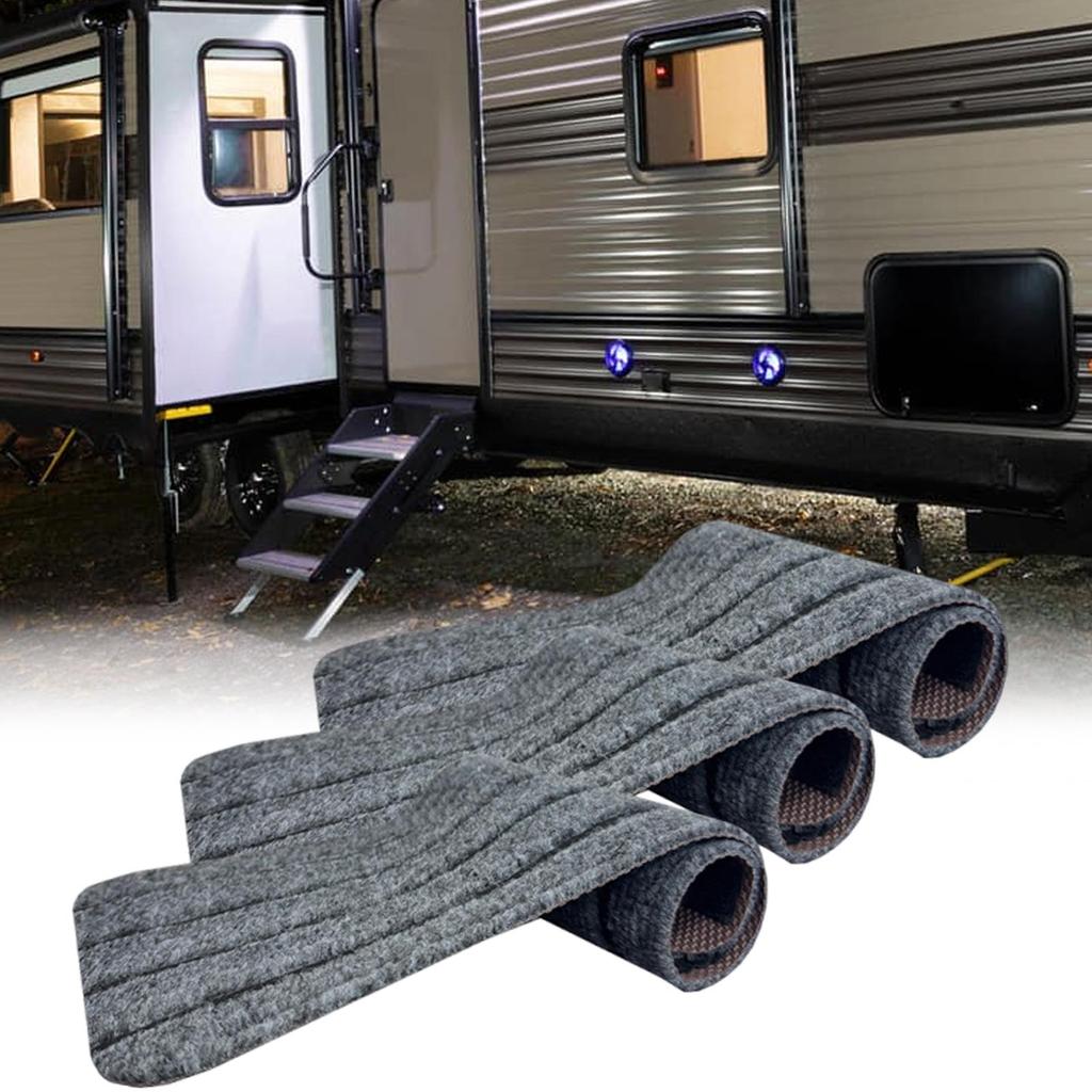 3pcs Campers otorhome Step Doormat RV Step Stair Carpet Heavy Duty Non-slip Replacement Motorhome Accessories RV Step Covers