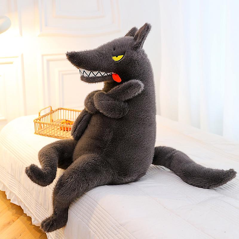 Confident Big Bad Wolf Plush Toy Boy Bedroom Doll Girl Sleeping Pillow Home Car Ornaments