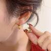 Sweet Elegant Simple Korean Style Earrings Women Stud Earrings Hoop Ear Buckle Enamel Oil Jewelry