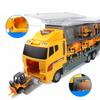 1/64 Scale Big Trucks Set Mini Alloy Diecast Car Model Toys Vehicles Carrier Truck Helicopter Tank Fire Truck Engineering Car Toys for Kids