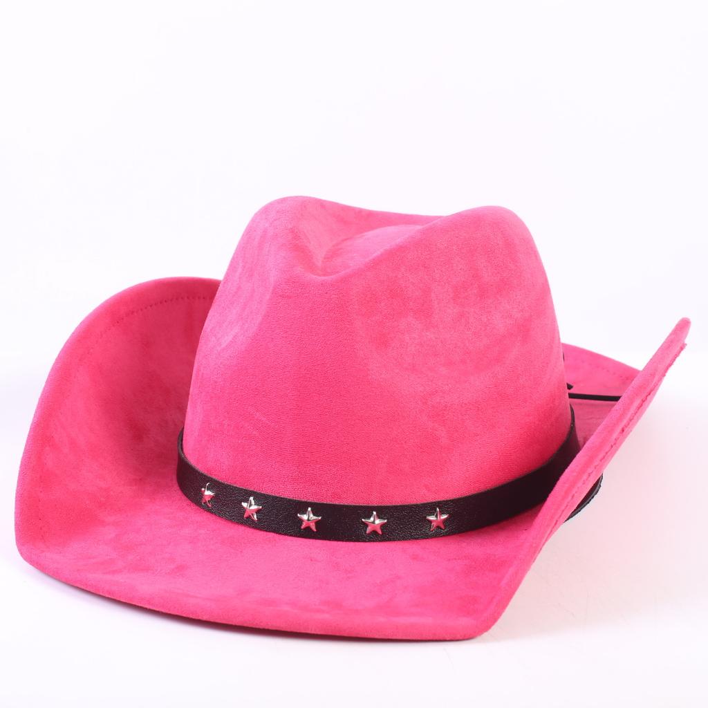 Beliebter europäischer und amerikanischer klassischer Wildleder Western Cowboyhut, Mode für Damen und Herren, großer Schirmhut Sonnenschutz