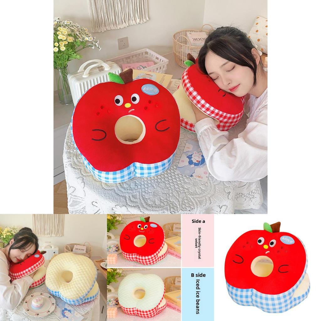 Apple Hand Pillow With Cartoon Embroidery For Office And Nap Breaks