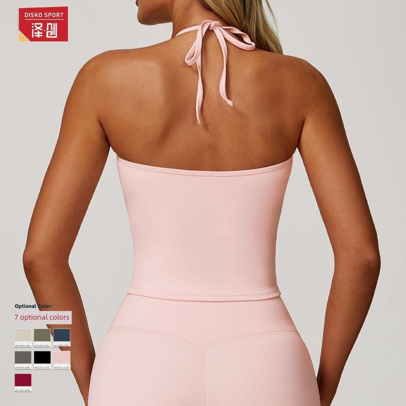 Guangzhou Zechuang Clothing Co., Ltd. Strap Hanging Neck Beauty Back Yoga Vest Strap Chest Pad Casual Tight Sports