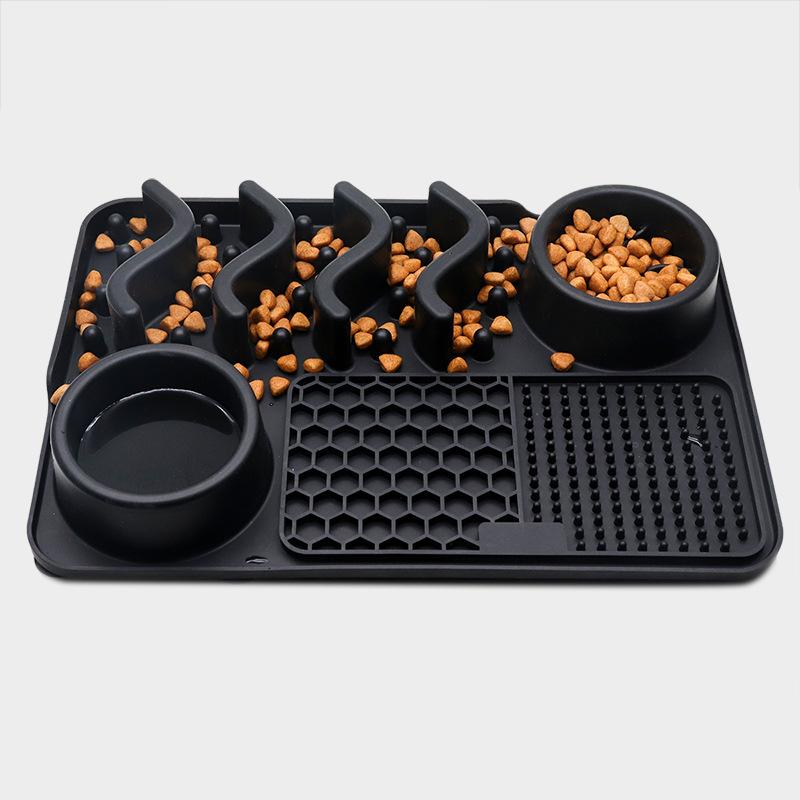 Bite-Resistant Anti-Choking Slow Feeder Silicone Pet Lick Mat Non-Slip Dog Bowl