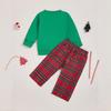 2025 Christmas Toddler Boy's Santa Sweatshirt & Plaid Pants Set