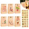Christmas Countdown Advent Calendar Gift Bags - 24 Set Holiday Candy Packaging