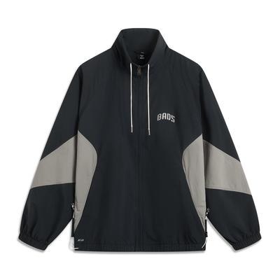 Li Ning Comfortable Casual Simple Loose Stand Collar Zipper Jacket Men Jacket Black AFDV127-3