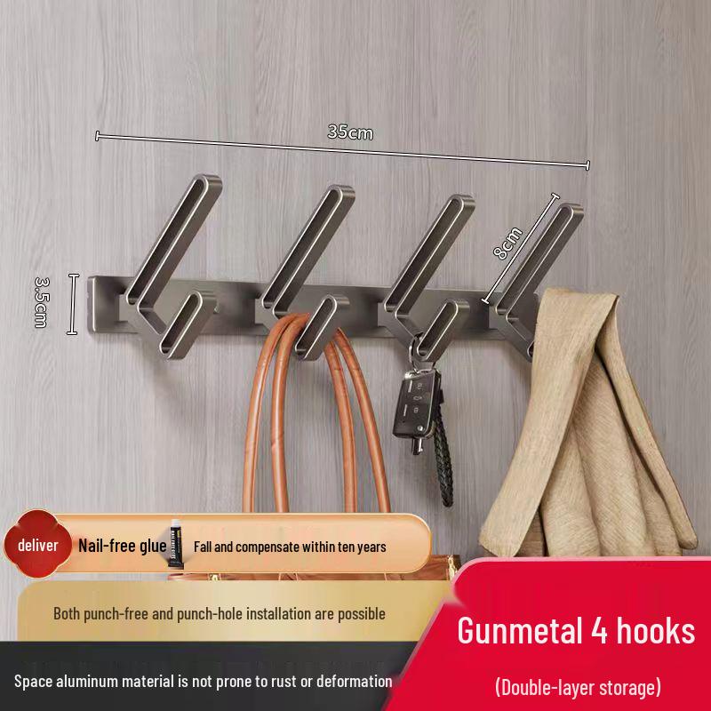 Wall-Mounted Coat and Clothes Hook – No-Punch Behind-Door Wardrobe Rack for Entrance and Hallway
