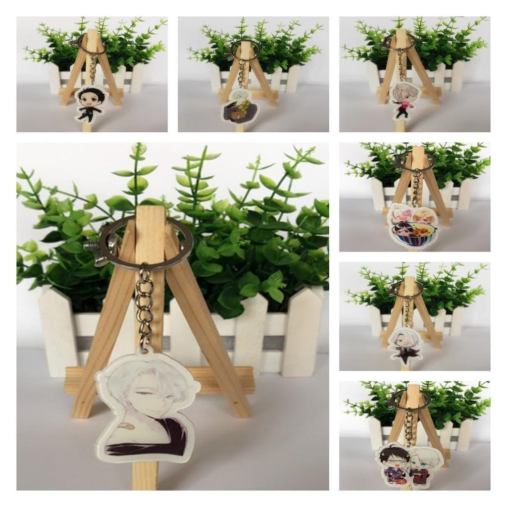 Popular Anime Yuri!! Victor Katsuki Yuri Plisetsky Acrylic Keychain Keyring Gift 100% Brand New High Quality 5cm Ice Skating Theme