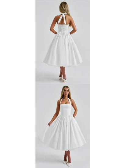 Damen-Abendkleid mit voluminösem Rock und Schnürung