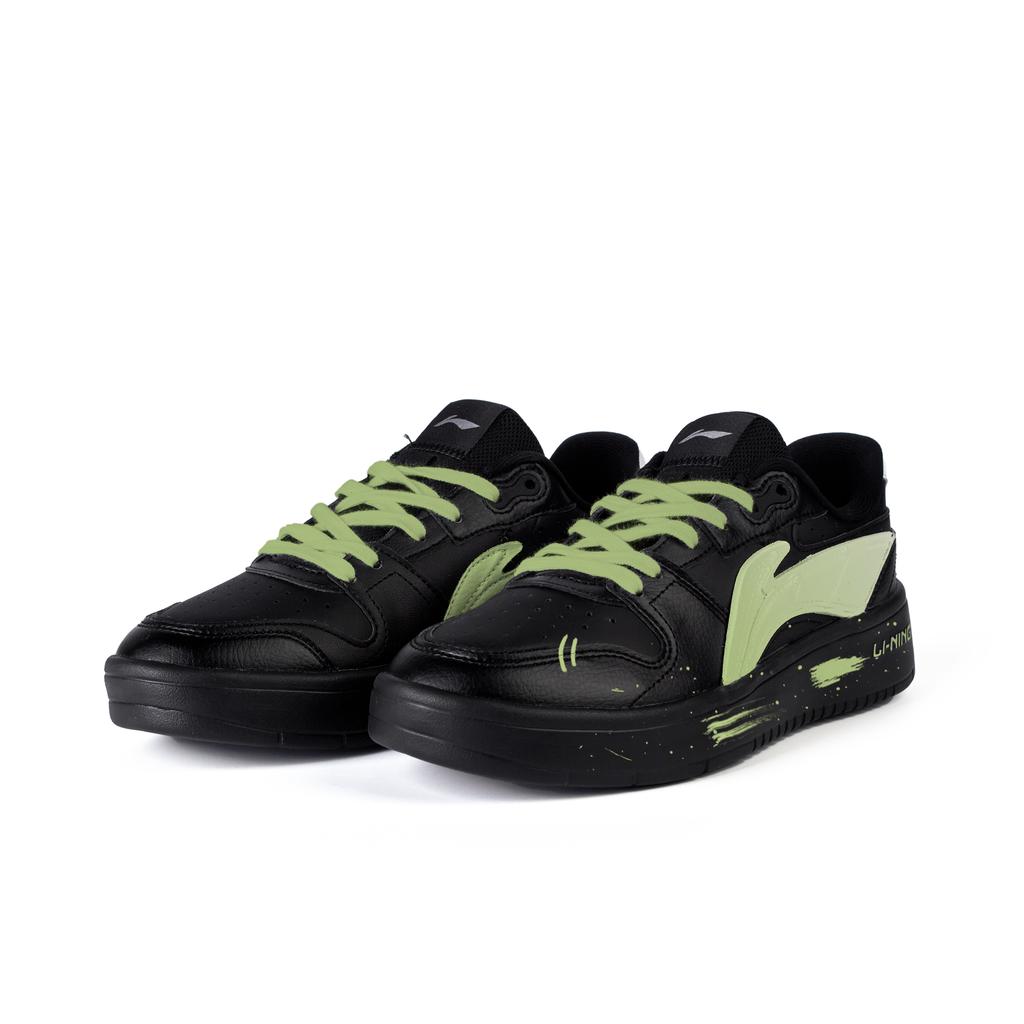 Li Ning Chaussures de Skateboard Antidérapantes Amortissantes Résistantes à l'Abrasion Basse pour Homme Noir Vert Clair AGCU515-5(Équipe345-)