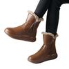 Autumn and Winter New Soft Leather Velvet Thickened Warm Snow Boots Women's Non-slip Versatile Short Boots