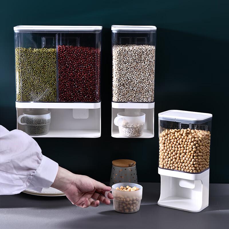 Ti Luona Wall-Mounted Divided Grain Storage Dispenser