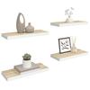 Vidaxl Półki Ścienne, 4 Szt., Kolor Dębu I Biel, 60X23,5X3,8 Cm, Mdf