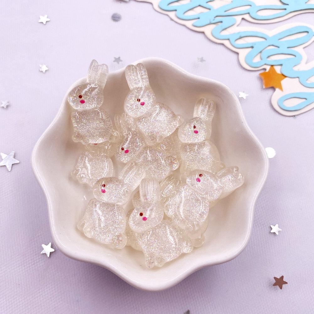 12Pcs Resin Colorful Kawaii Swan Dinosaur Cat Rabbit Butterfly Bear Figurines Flatback Rhinestone DIY Bow Decor Scrapbook Crafts