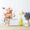 Self-adhesive Cartoon Cute Stacked Cats with Butterfly Wall Window Stickers for Kids Room Living Room Glass Decor
