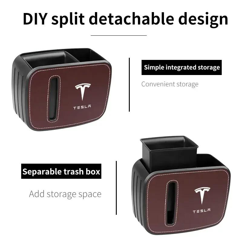 Car Sticker Tesla Car In-vehicle Storage Box Multi-functional Trash Can For Tesla Model 3 2021 S X Y Style Roadster Invader Coil
