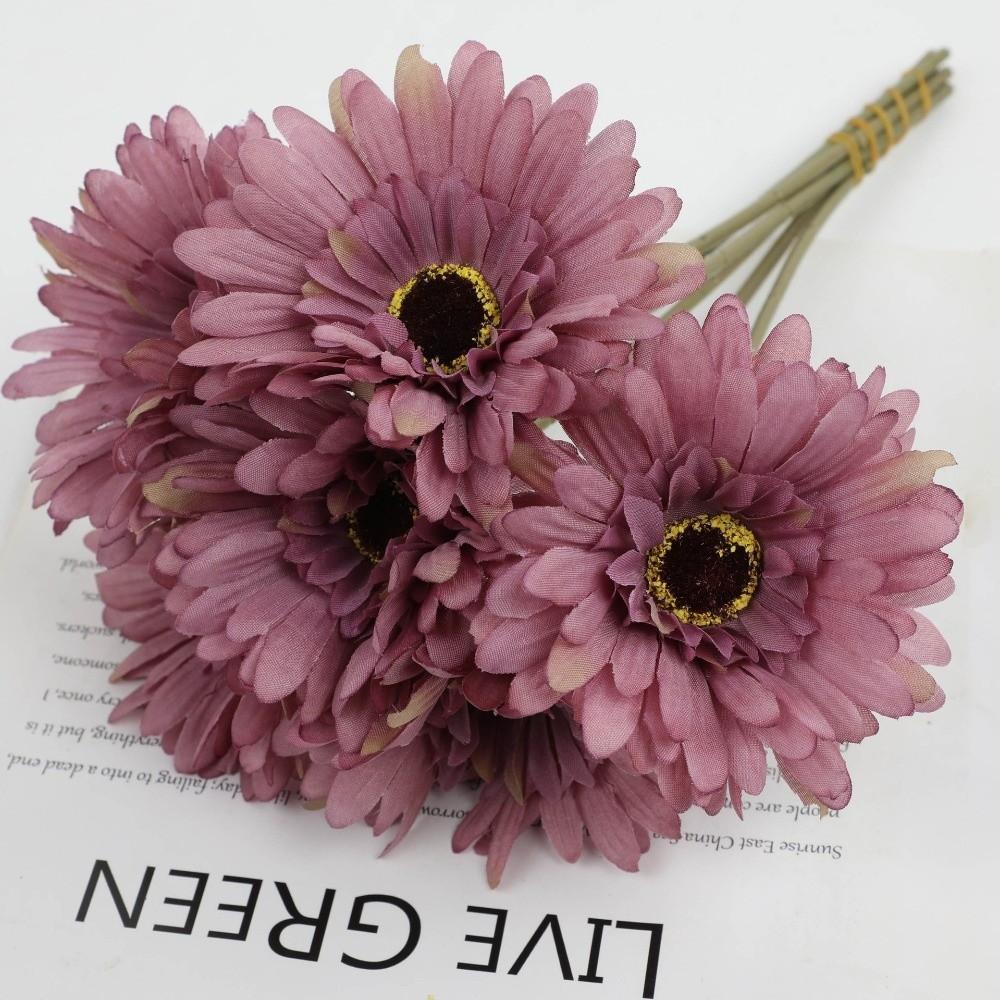 1pc Chrysanthemum Flowers Artificial Flowers Bouquet Single Piece DIY Floral Materials Artificial Gerbera Flowers Soft Realistic