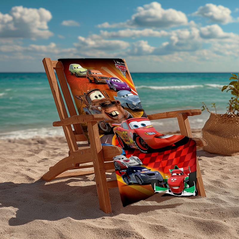Ultra-Soft Beach Towel with Cars Theme,Ideal for Pool - Camping, Diving - Perfect Travel Essential, Vibrant Beach Towel.
