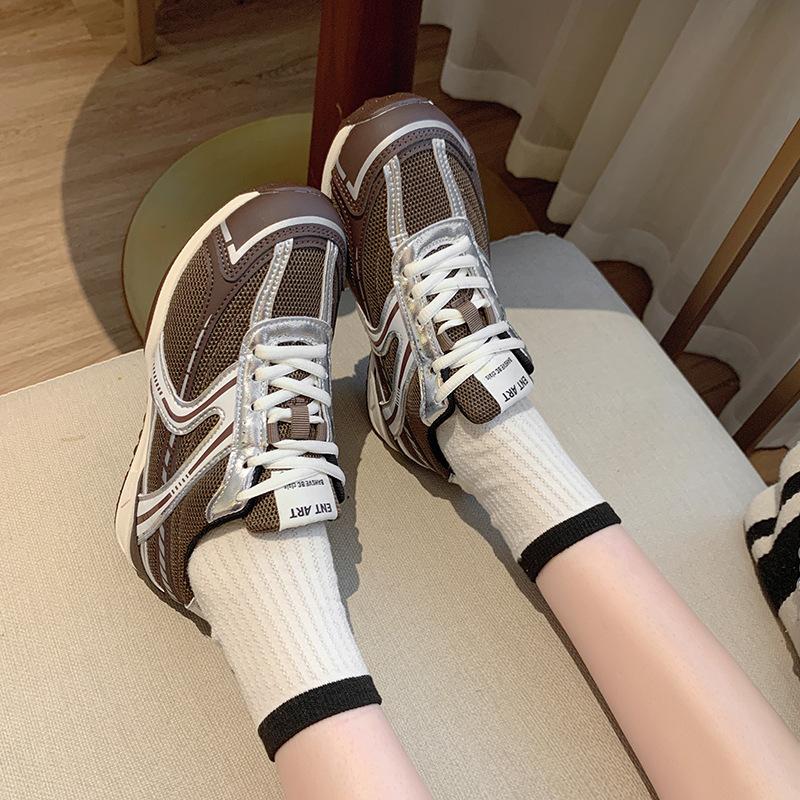 Fashion non-slip and breathable women's sports training shoes 2025 spring and autumn versatile casual shoes mesh Forrest Gump training shoes