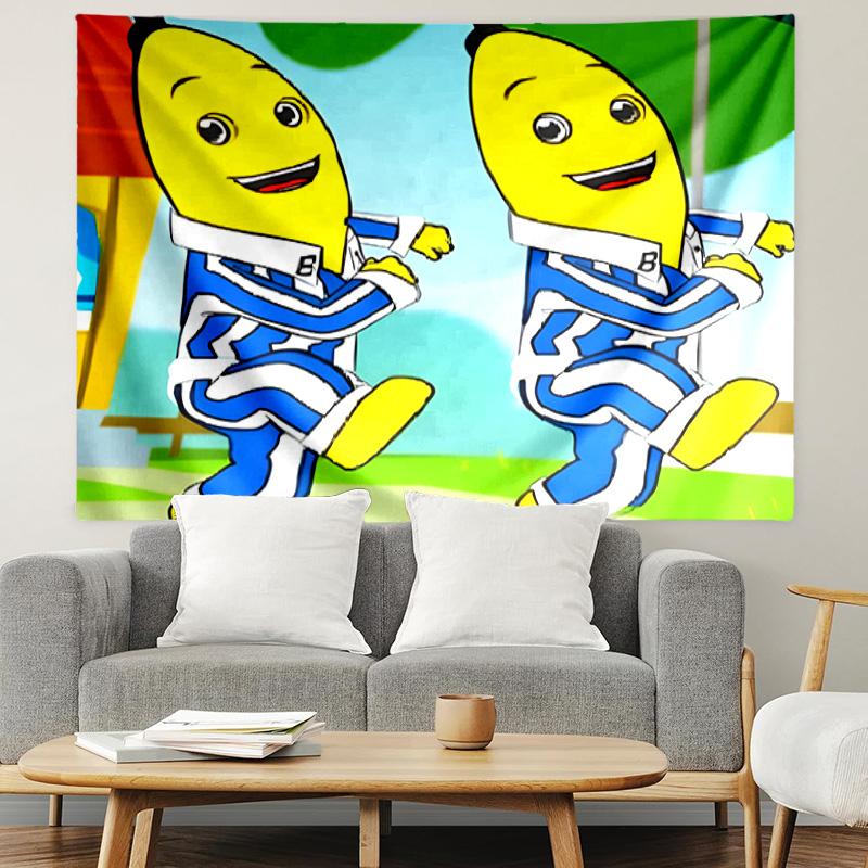 Bananas in Pyjamas Print Tapestry, Lightweight Wall Hanging, for Bedroom, Dorm, Living Room, Home Art Decor, Birthday Christmas Gift for Friends