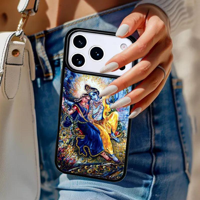 Lord Krishna Radha Phone Case For iPhone 17 Air 14 15 13 12 Max Cover For Apple 16e 11 Pro Max Plus Coque