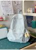 Schoolbag new solid color schoolbag female college student cute embroidery large capacity computer backpack lightweight junior high school schoolbag