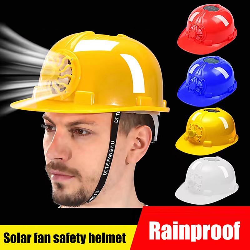 Casco de Seguridad con Ventilador Solar, Sombrero de Protección Solar, Gorra Impermeable Ajustable Estilo Casco Ventilado Para Trabajo, Construcción del Hogar