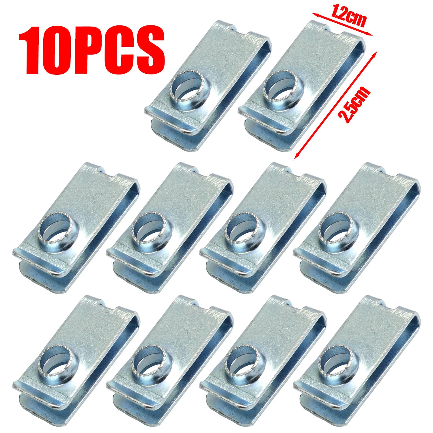 M6 U-shaped Clip Screw Set Car License Plate Fixed Buckle Automotive Motorcycle License Plate Bumper Fixing Base Bolt Fasteners M6