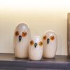 Glass Craft Cartoon Owl Artificial Animal Sculpture Abstract Bird Glassware Decorative Figurines Home Decoration Accessories