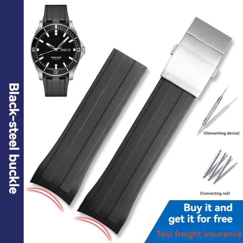 Gebogenes Ende Kautschukarmband für Mido Navigator Serie M026430A M026608A Seestern M011430A Silikon Uhrenarmband Citizen Armband 22mm