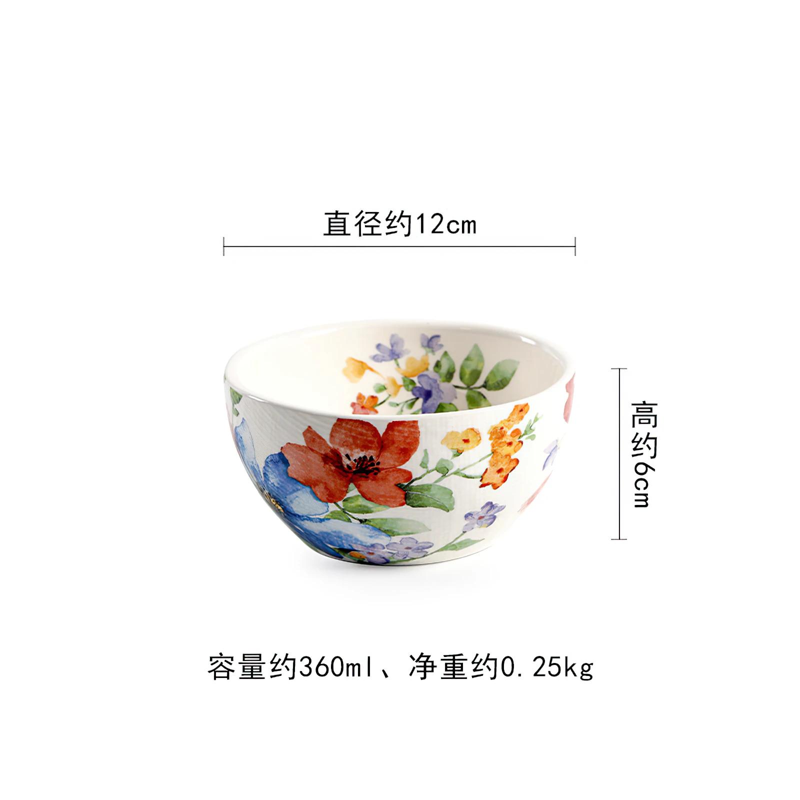 

Ceramic Rice Bowl Dinnerware Round Flower Noodle Large Soup Bowl Restaurant Kitchen Steak Plate Mug Cup Dish Home Tableware