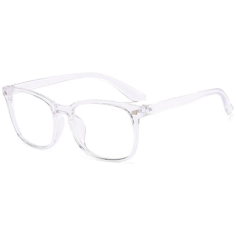 

Lightweight PC Frame Glasses - Square Minimalist Blue Light Blocking Lenses, Anti-Fatigue Full Frames for Daily/Casual Wear прозорий