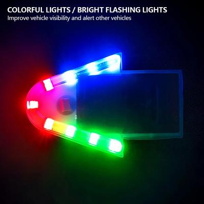 1PCS Solar Power Motorcycle Front Rear Decorative Light Arrow-Shaped LED Safety Warning Strobe Light Colorful Turn Signal Lamp