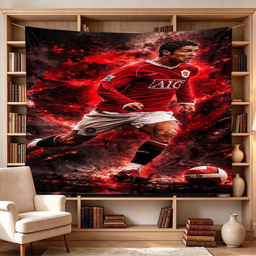 Ronaldo's Portugal Jersey Large Wall Tapestry,Ideal for Office Backdrops, Holiday Gifts, Home Decor (Living Room, Bedroom, Dorm, Parties), and Outdoor