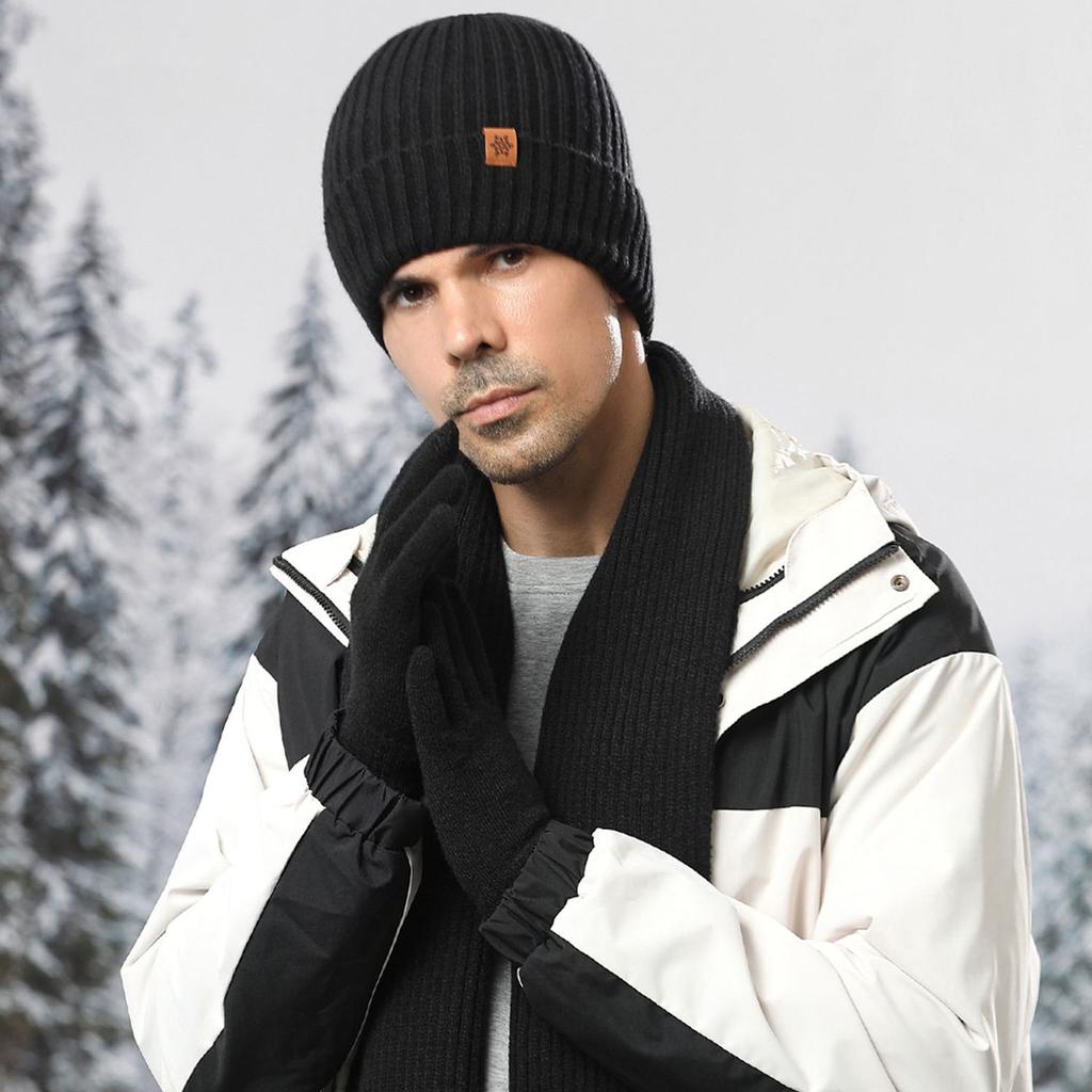 Zimní sada z alpaky Vlna Čepice Šála Rukavice Trio Termální vybavení do chladného počasí Pro ženy Jízda na koni Outdoorové aktivity Vícebarevné varianty