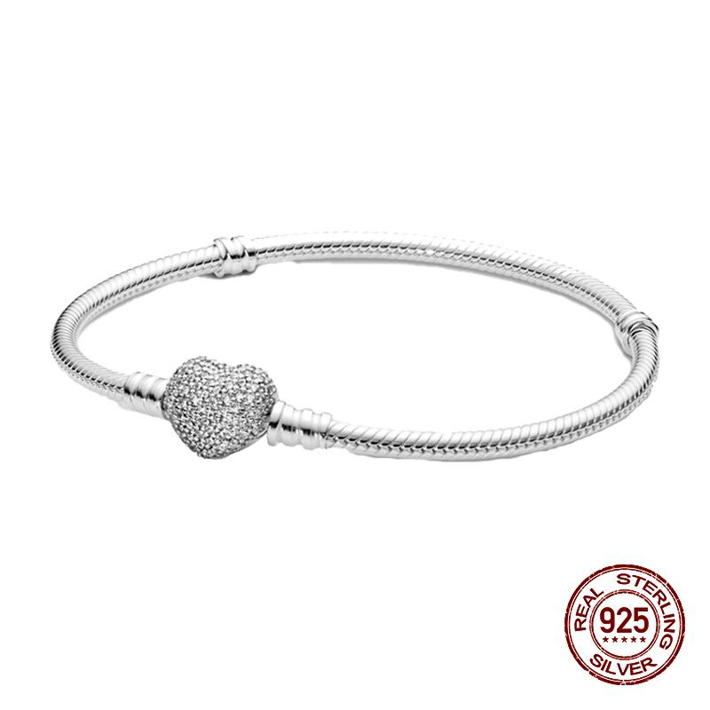 100% 925 Sterling Silver Original Stars Forever Love Zircon Bracelets Fit DIY Charms Beads Anniversary Birthday Jewelry Gifts