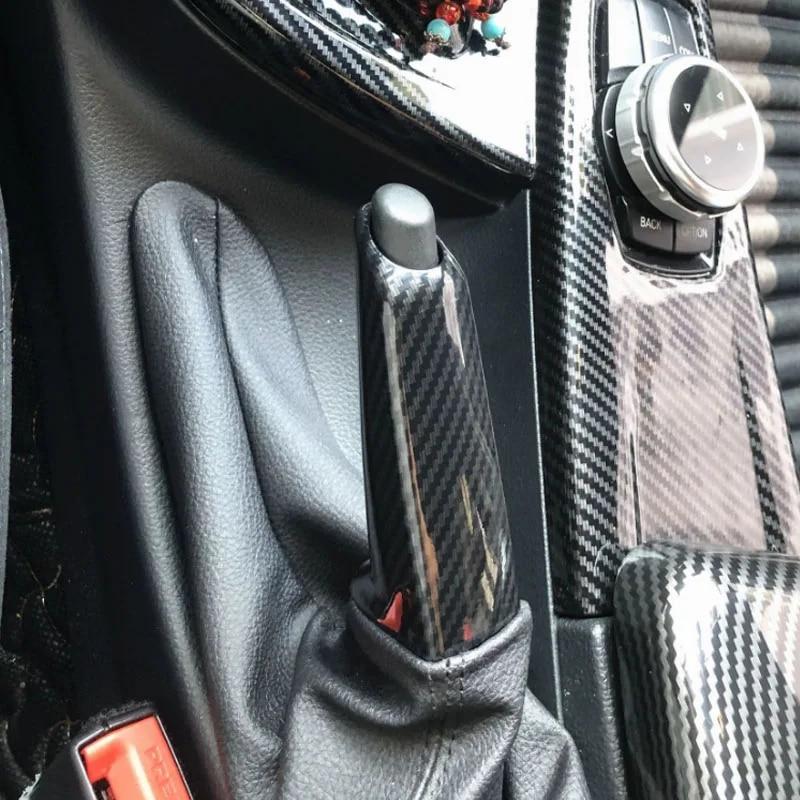 For BMW E46 E90 E92 E60 E39 F30 F34 F10 F20  2005- Car Hand Brake Cover Carbon Style Parking Brake Sleeve