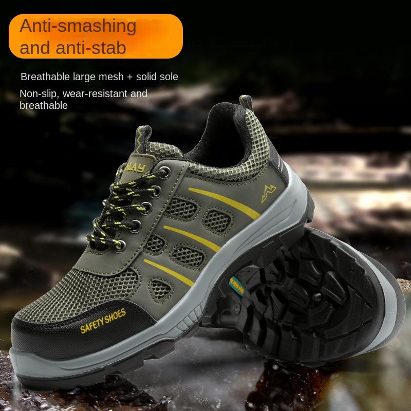 Labor Insurance Shoes, Smash-proof and Puncture-proof, Lightweight and Wear-resistant Sports Shoes, Summer Safety Protection Work Shoes