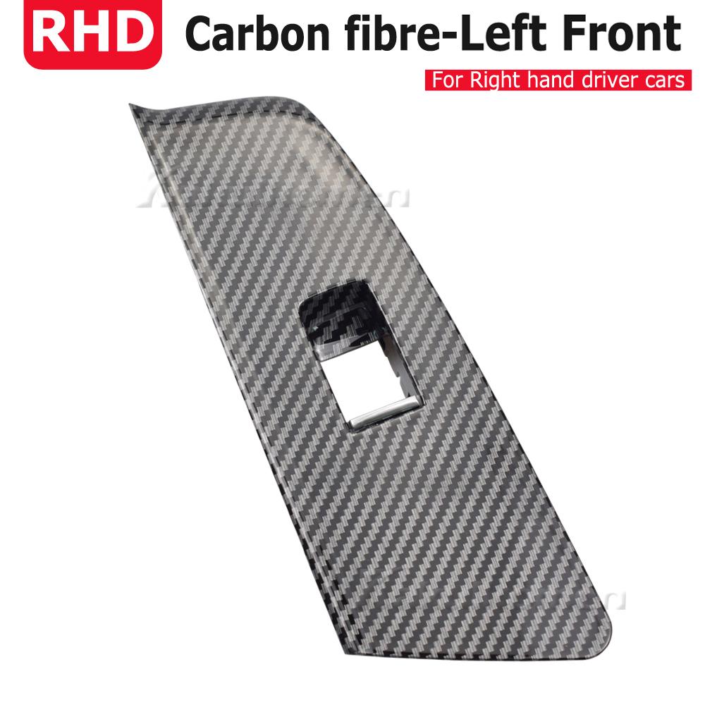 

RHD Interior Car Front Rear Door Window Lift Switch Panel Cover Trim For BMW 5 Series M5 G30 G31 F90 525 528 2017 2018 Carbon-Left-Front
