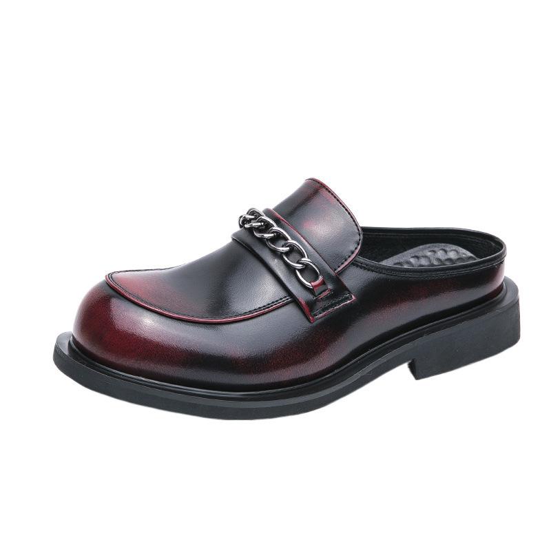 Sommer Herrenschuhe Outdoor Fußabdeckung Halbschale Lederschuhe Herren Übergröße Plateau Freizeitschuhe Außenhandel Outdoor kleine Lederschuhe