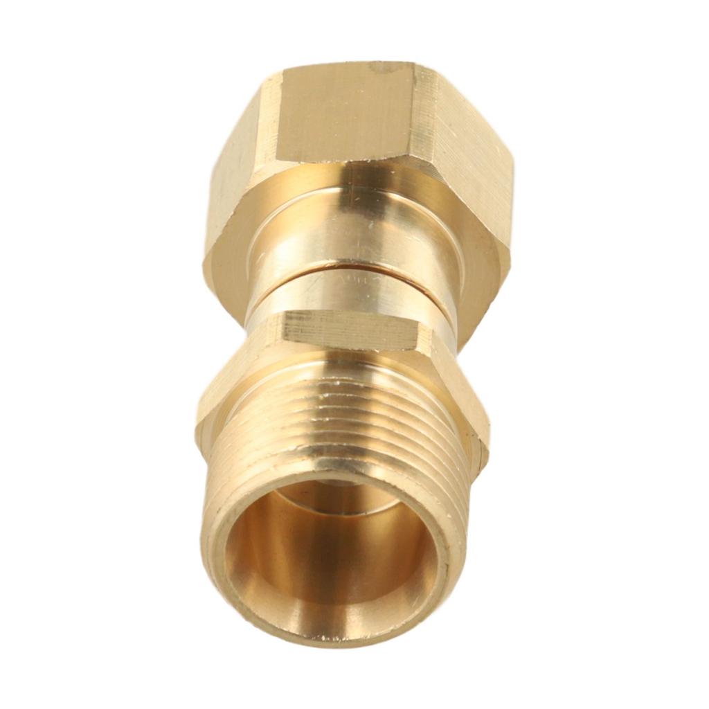 Swivel Joint Fitting for Pressure Washer with M22 15mm Thread In Brass 360 Degree Rotation and Hose Protection