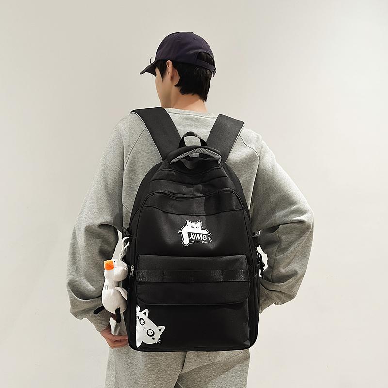 Women Large Capacity Backpack Boys Girls Color Contrast Backpack Student Schoolbag