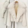 Winter Faux Fur Imitation Tan Lammfell Kurzer Mantel