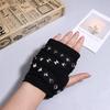 Y2K Punk Studded Gloves Hip Pop Rivet Fingerless Glove Gothic Adjustable Cross Wrap Arm Sleeves Half Finger Mitten